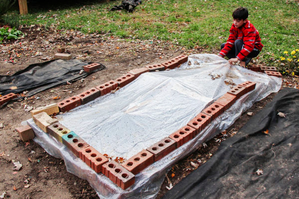 brick and plastic cold frame