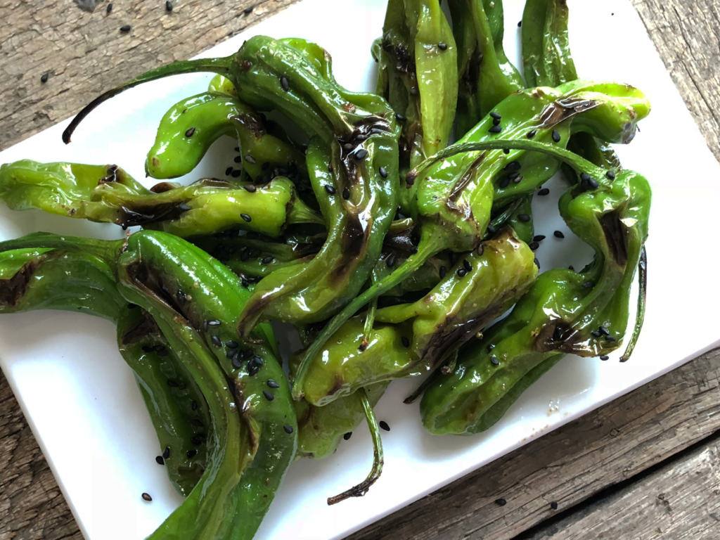 blistered shishito peppers