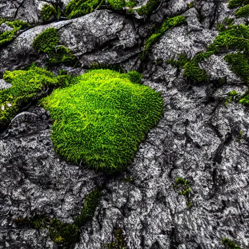 moss growing on rocks